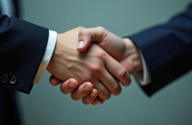 Business handshake symbolizing trust and partnership