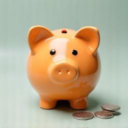 Piggy bank with coins for individual retirement accounts